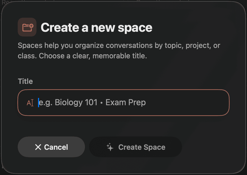 Organize with Spaces